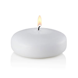 Floating Wedding Candles, White, Large Diameter, Set of 72