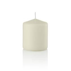 3 x 3 1/2 Inch Ivory Pillar Candles, Unscented Set of 12