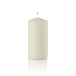 3 x 6 Inch Ivory Pillar Candles, Unscented Set of 6
