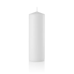 3 x 9 Inch White Pillar Candles, Unscented Set of 6