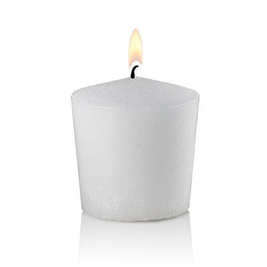 15 Hour Tapered White Votive Candles, Unscented, Set of 144