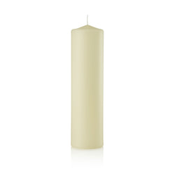 Vanilla Pillar Candles, Unscented 3 x 11 Inch, Set of 12