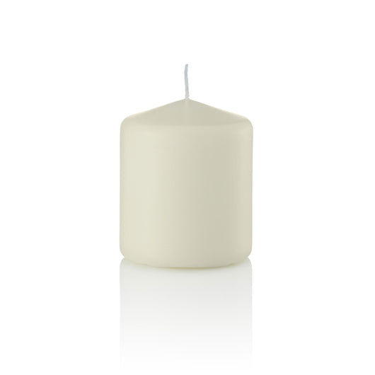 3 x 3 1/2 Inch Ivory Pillar Candles, Unscented Set of 6