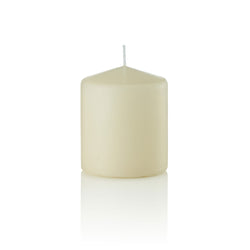 3 x 3 1/2 Inch Vanilla Pillar Candles, Unscented Set of 12