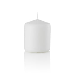 3 x 3 1/2 Inch White Pillar Candles, Unscented Set of 12