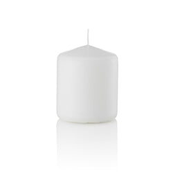 3 x 3 1/2 Inch White Pillar Candles, Unscented Set of 6