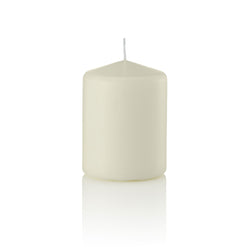 3 x 4 Inch Ivory Pillar Candles, Unscented Set of 12