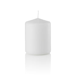 3 x 4 Inch White Pillar Candles, Unscented Set of 12