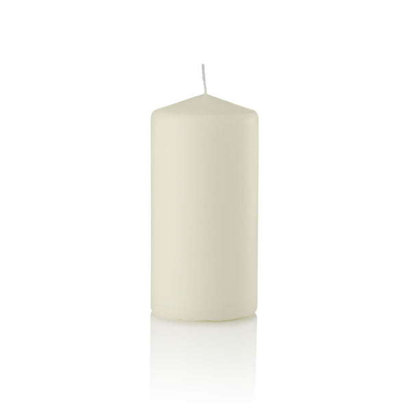 3 x 6 Inch Ivory Pillar Candles, Unscented Set of 12