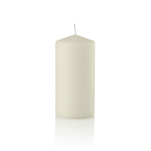 3 x 6 Inch Ivory Pillar Candles, Unscented Set of 6
