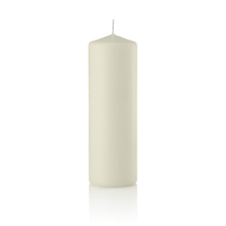 3 x 9 Inch Ivory Pillar Candles, Unscented Set of 12