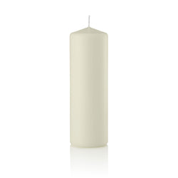 3 x 9 Inch Ivory Pillar Candles, Unscented Set of 6