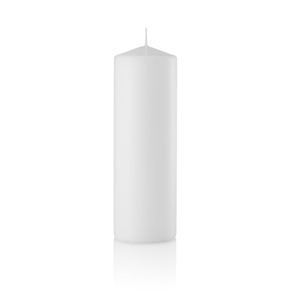 3 x 9 Inch White Pillar Church Candles, Unscented, Set of 12